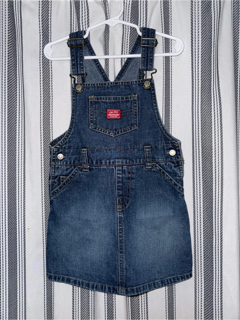 Vintage Denim Overall Dress for Kids - Blue